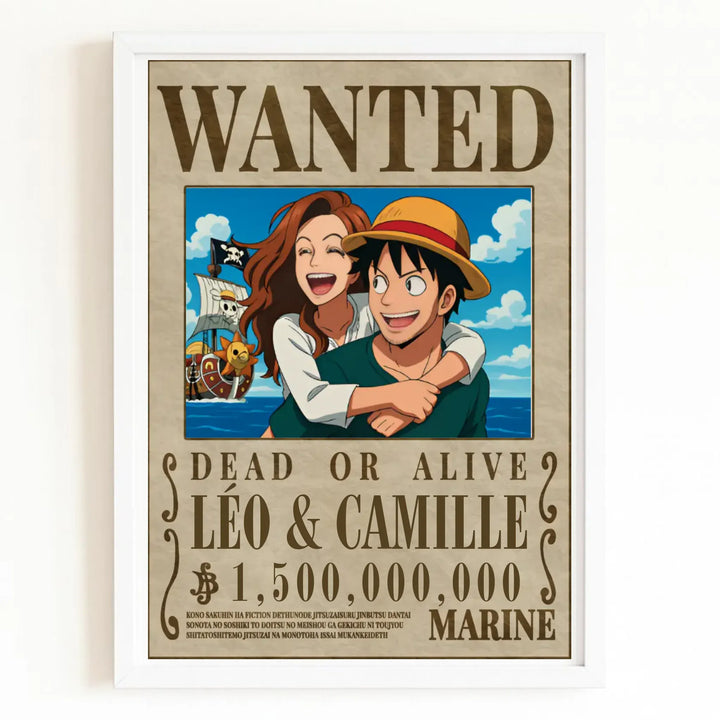 Affiche wanted One Pièce personnalisée