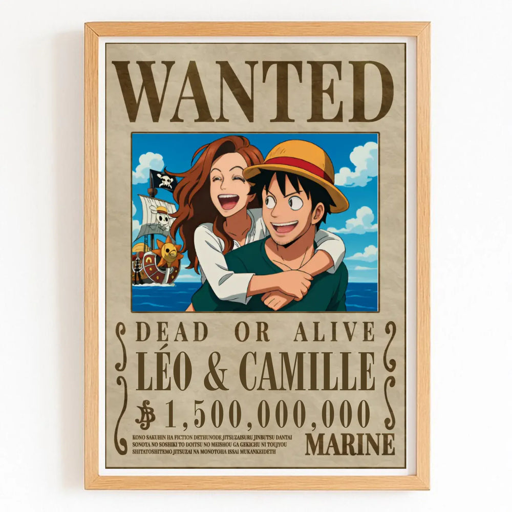 Affiche wanted One Pièce personnalisée