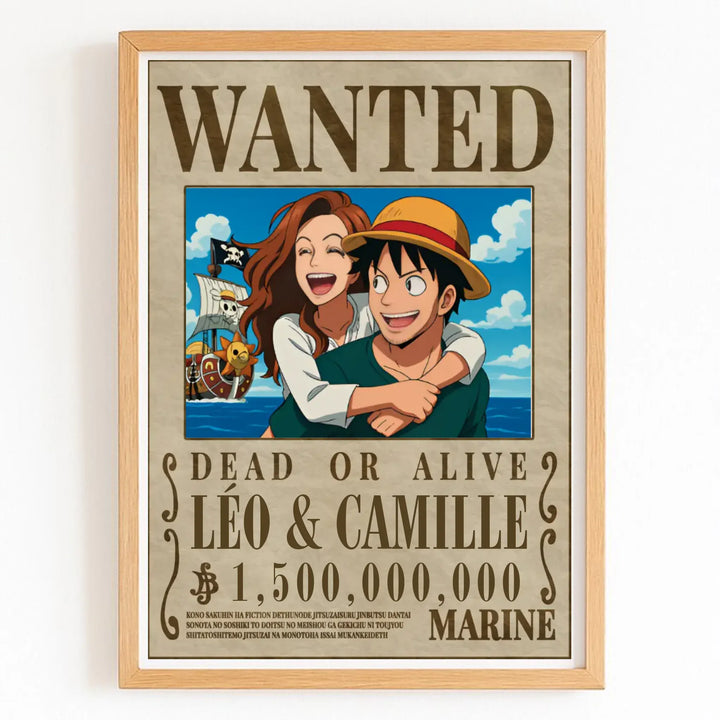 Affiche wanted One Pièce personnalisée