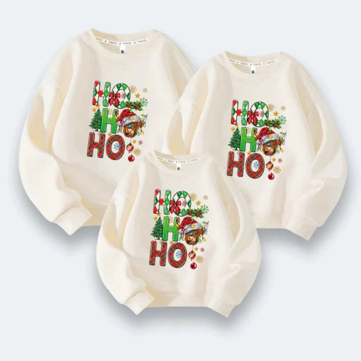 Assortiment Pull De Noel Adulte Et Bébé Beige / Maman-M