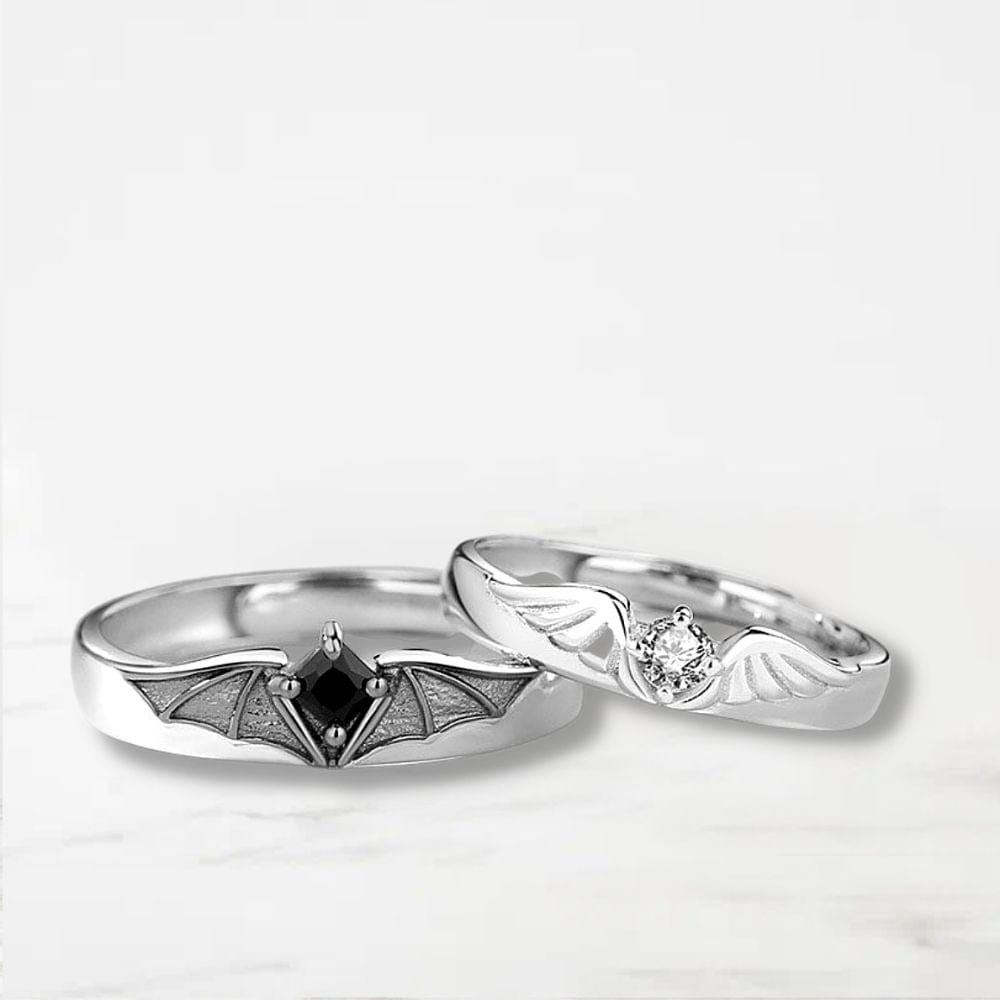 Bague Ange Et Démon Argenté / Ajustable