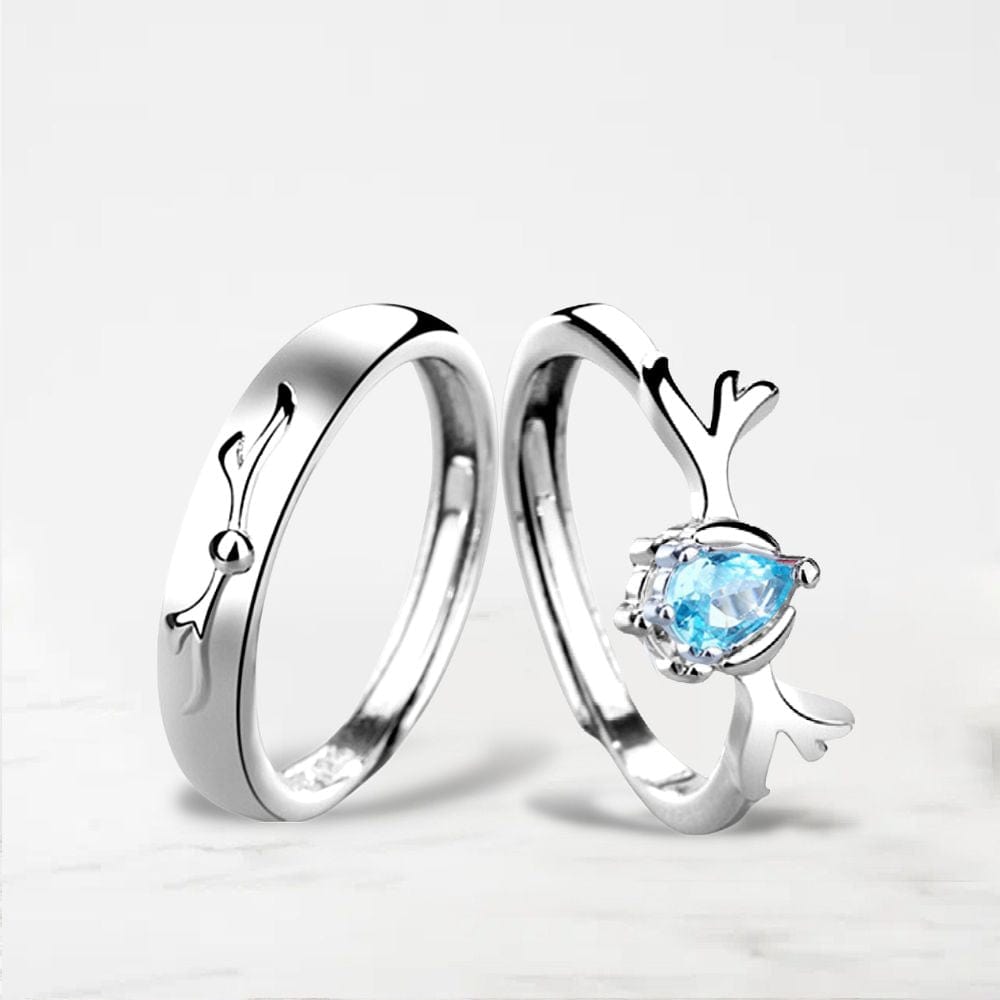 Argent / Ajustable Bague Couple