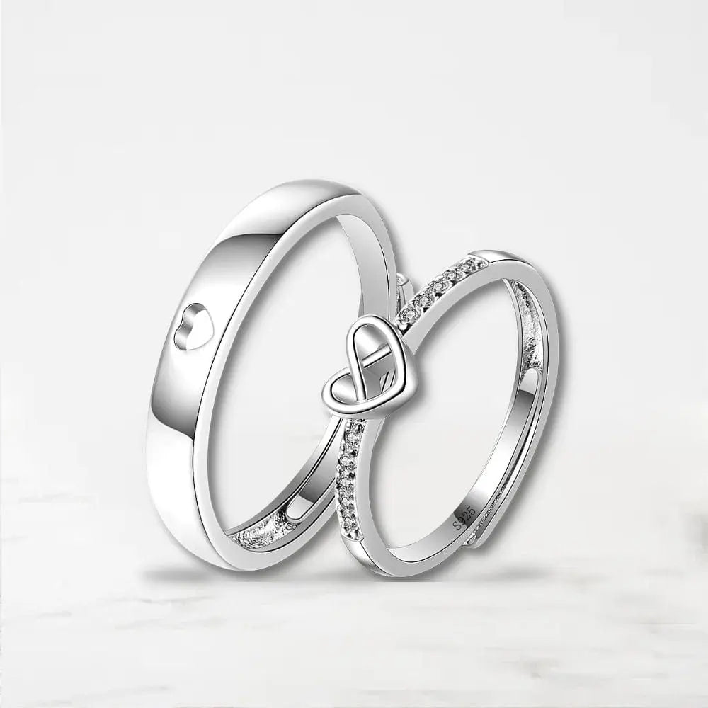 Bague Couple Fiançailles Argent / Ajustable