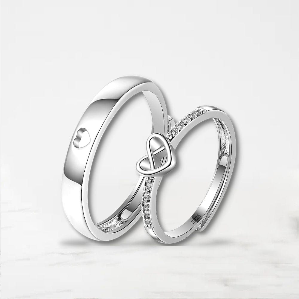 Bague Couple Fiançailles Argent / Ajustable