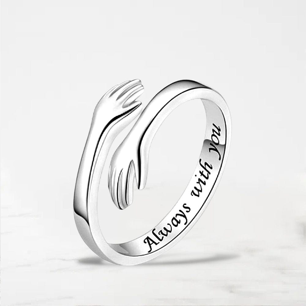 Bague Couple Main Argent / Ajustable