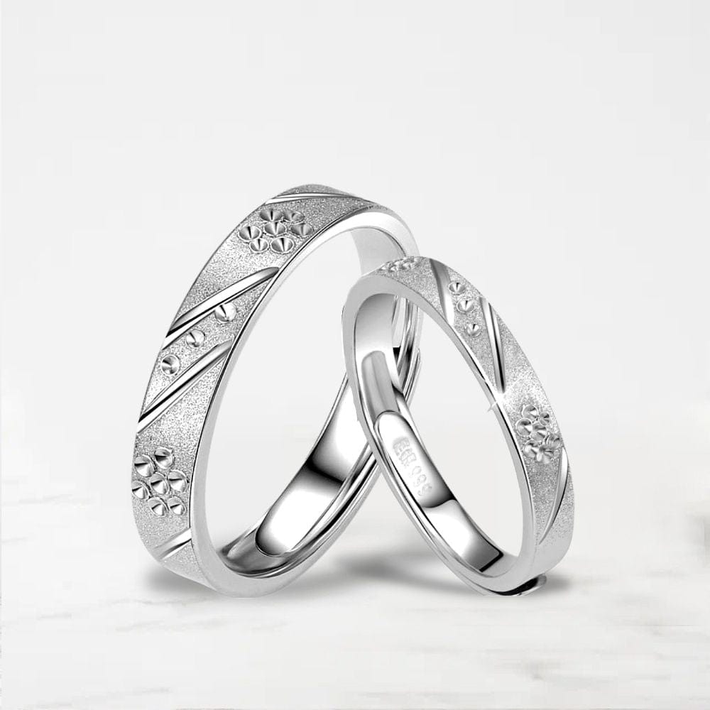 Bague De Pacs Couple Argent / Paire Pour 2 / Ajustable
