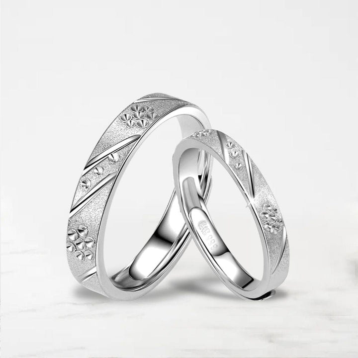 Bague De Pacs Couple Argent / Paire Pour 2 / Ajustable