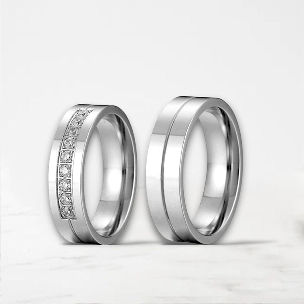 Bague En Titanium Pour Couple Argent / 57 / 49