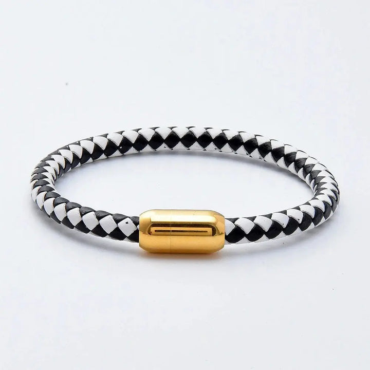 Bracelet Amitié Homme Femme Blanc / Or / 19cm
