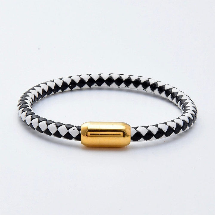 Bracelet Amitié Homme Femme Blanc / Or / 19cm
