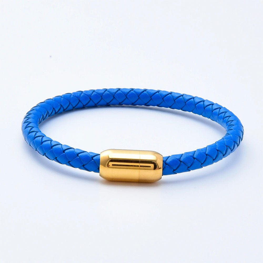 Bracelet Amitié Homme Femme Bleu / Or / 19cm