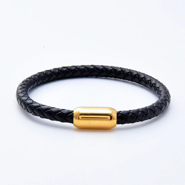 Bracelet Amitié Homme Femme Noir / Or / 19cm