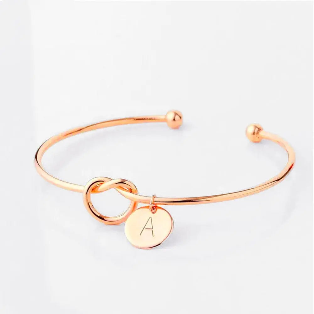 Bracelet Amitié Initiale Or-Rose / A