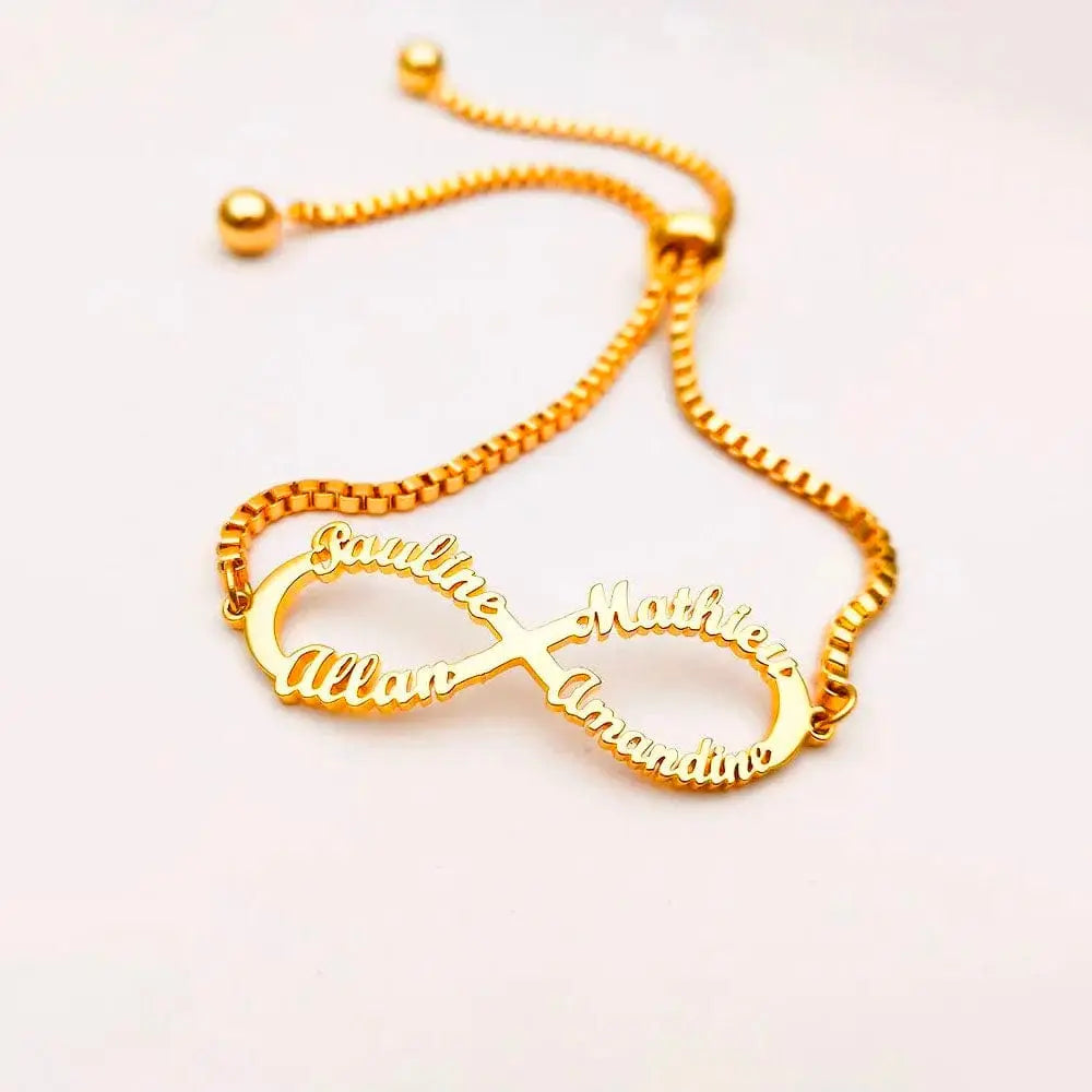 Bracelet Amitié Personnalisé Or / 3 Prénoms