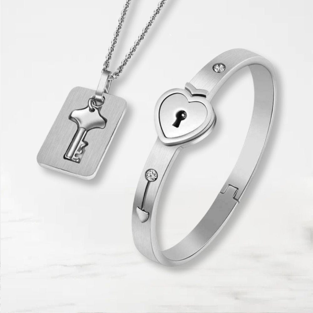 Bracelet Collier Couple Argent