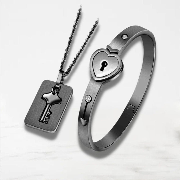 Bracelet Collier Couple Noir