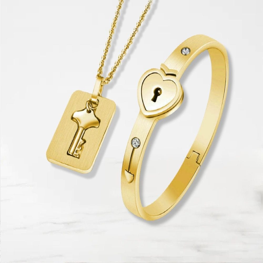 Bracelet Collier Couple Or