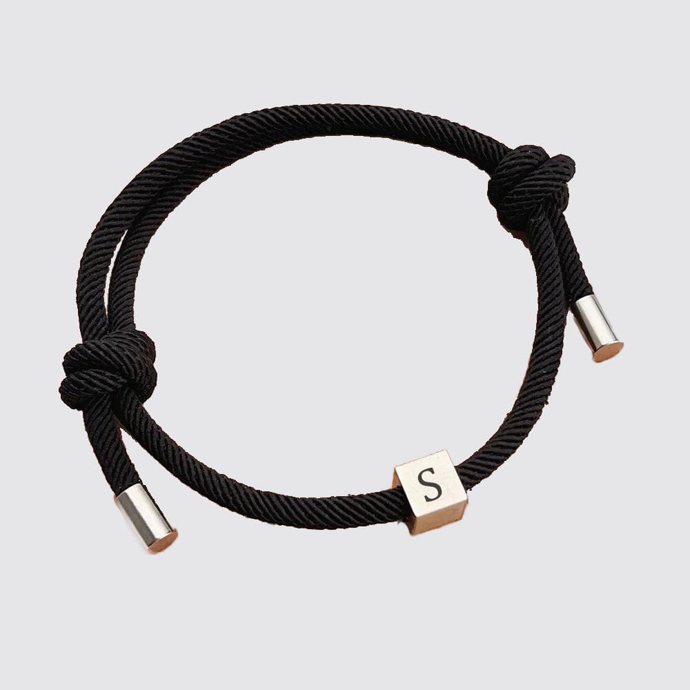 A / Noir / Adjustable Bracelet Couple