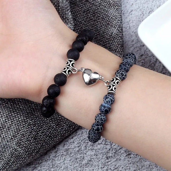 Bracelet Couple Aimanté Coeur Bracelet Couple Quai Des Amours