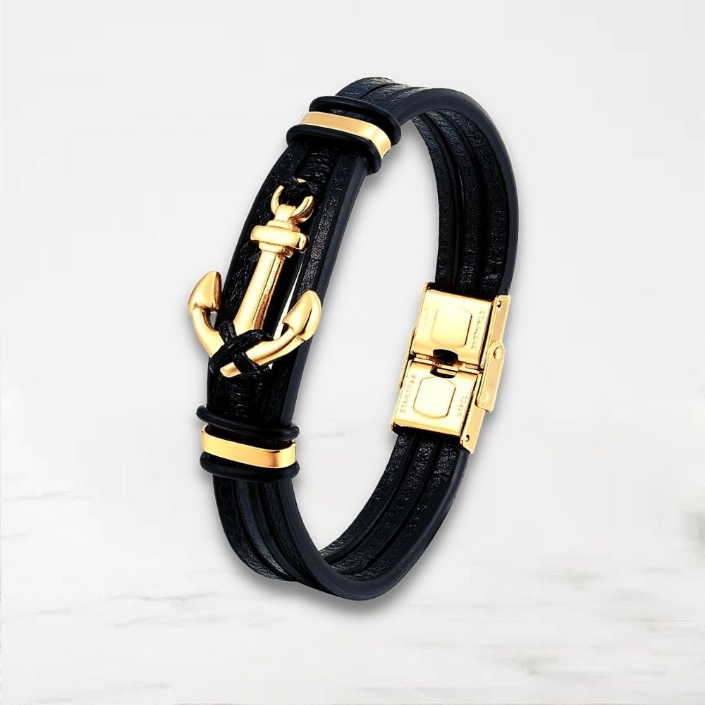 Bracelet Couple Ancre Or / 19cm