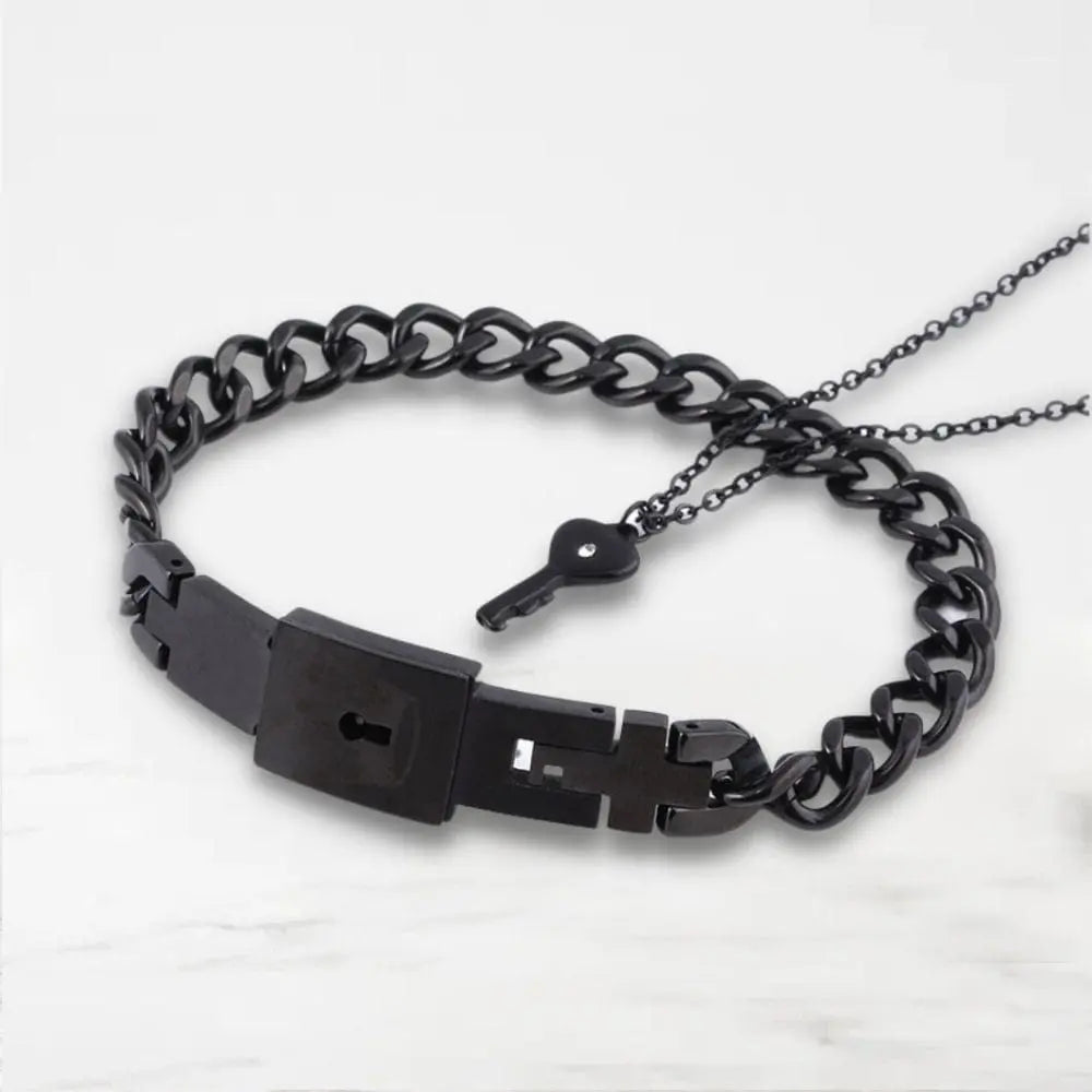 Bracelet Couple Avec Clé Bracelet Couple Quai Des Amours Noir