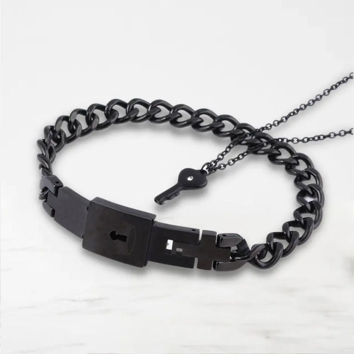 Bracelet Couple Avec Clé Bracelet Couple Quai Des Amours Noir