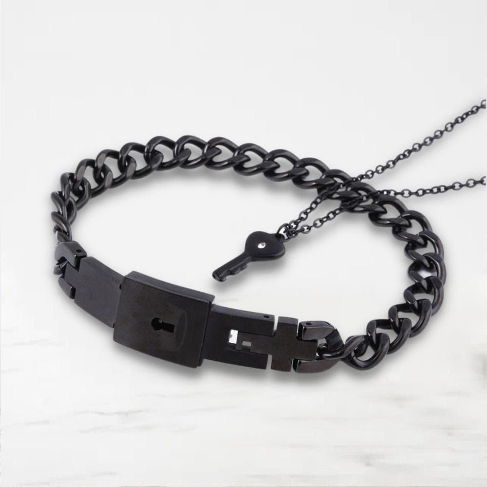 Bracelet Couple Avec Clé Noir