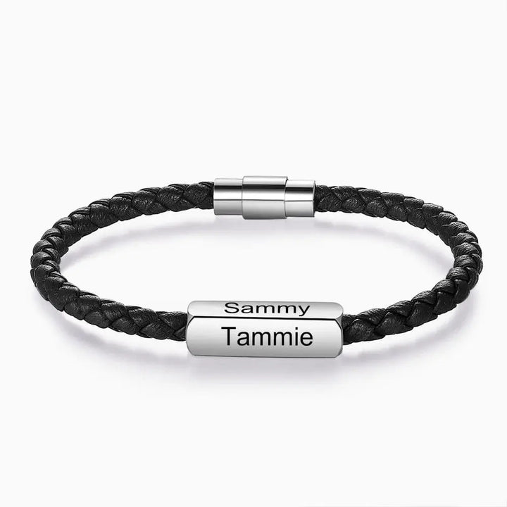 Bracelet Couple Avec Date Argent / 1 Prénom