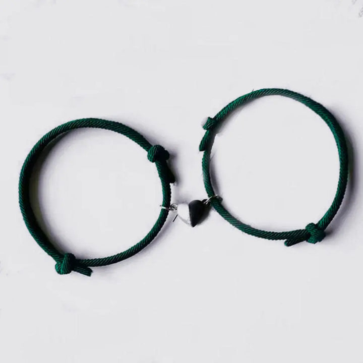 Bracelet Couple Coeur Divisé Vert