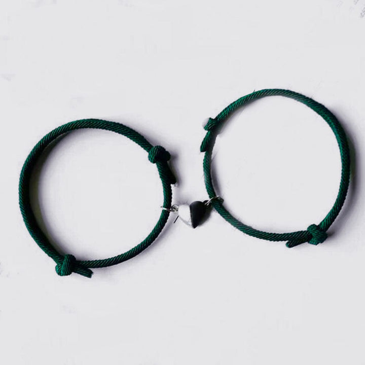 Bracelet Couple Coeur Divisé Vert
