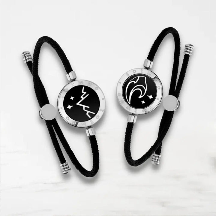 Bracelet Couple Connecté Bracelet Couple Quai Des Amours Noir Ajustable