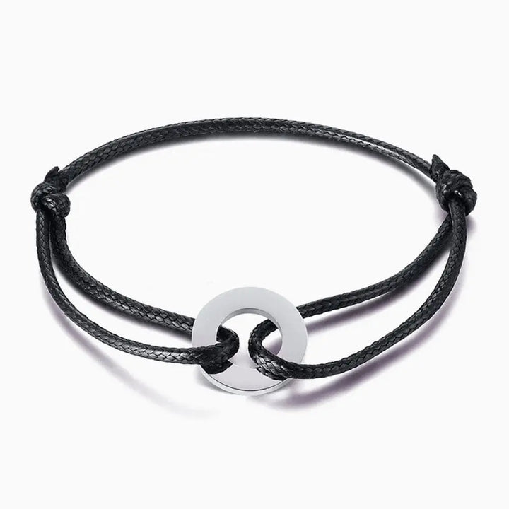 Bracelet Couple Cordon Personnalisé Argent