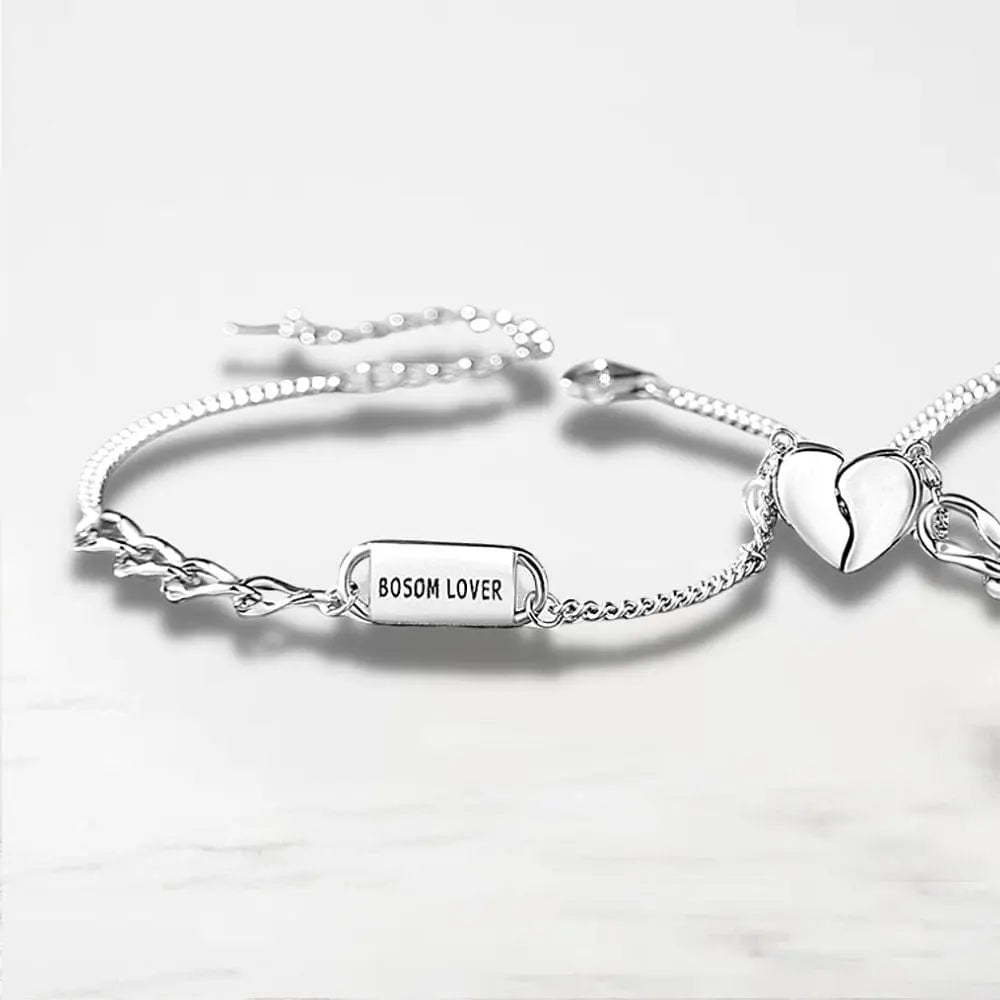 Bracelet Couple Duo Argent Bracelet Couple Quai Des Amours Elle Argent