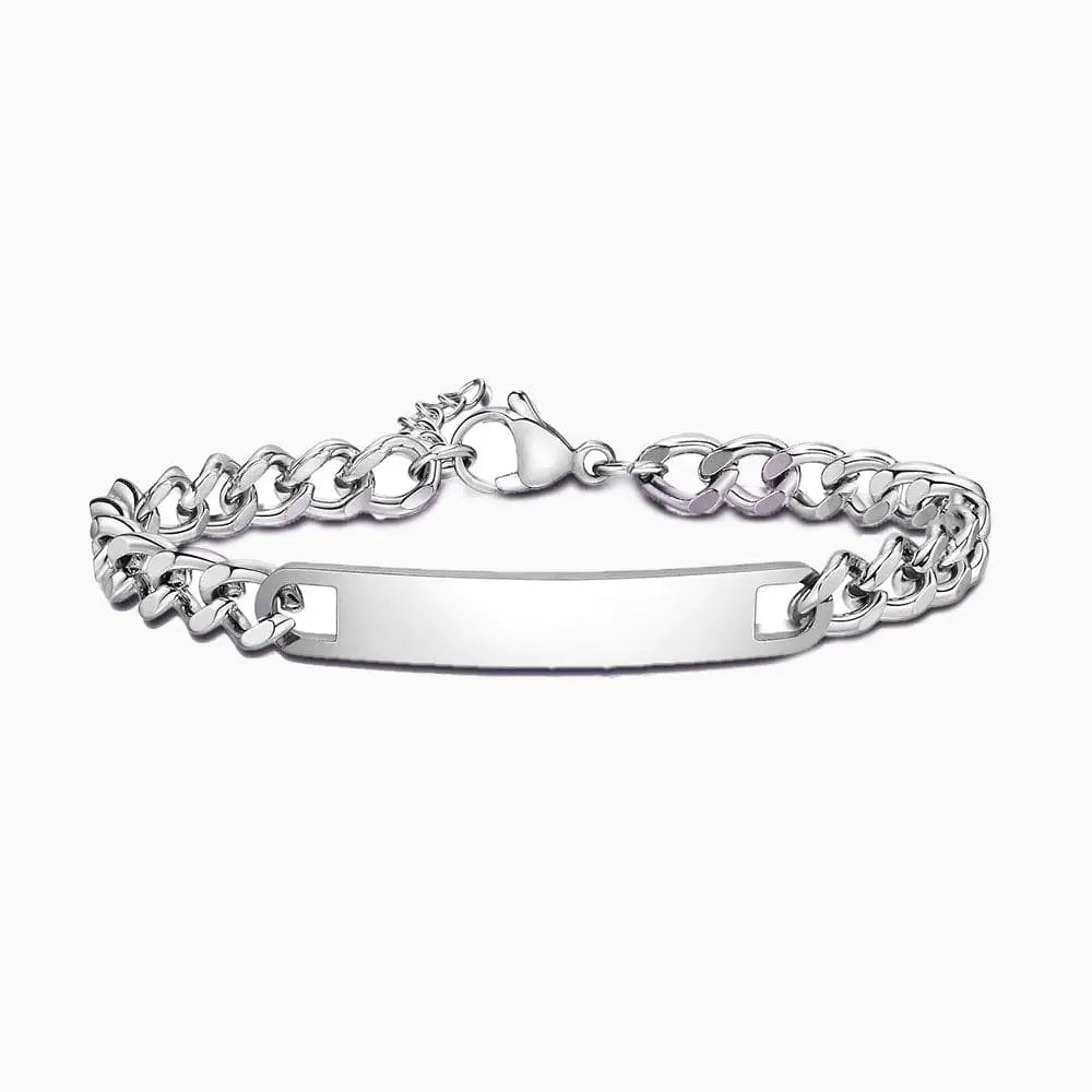 Bracelet Couple Gravure Argent / 16cm-19cm