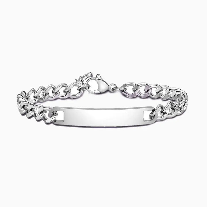 Bracelet Couple Gravure Argent / 16cm-19cm