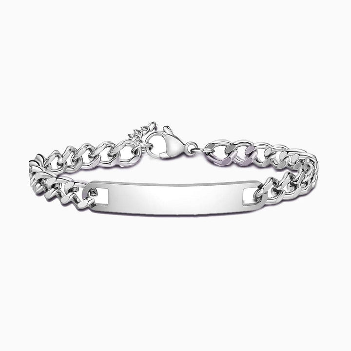 Bracelet Couple Gravure Argent / 16cm-19cm