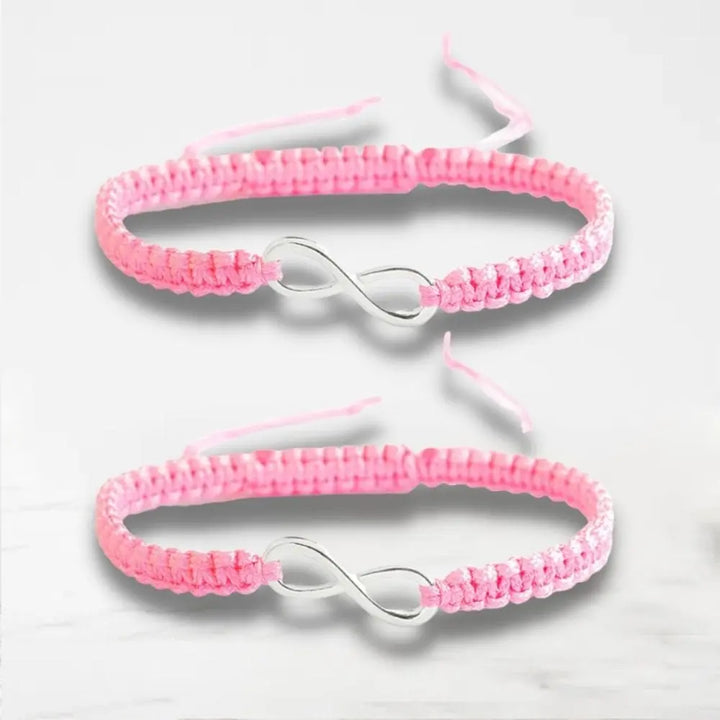 Bracelet Couple Infini Bracelet Couple Quai Des Amours Rose Ajustable