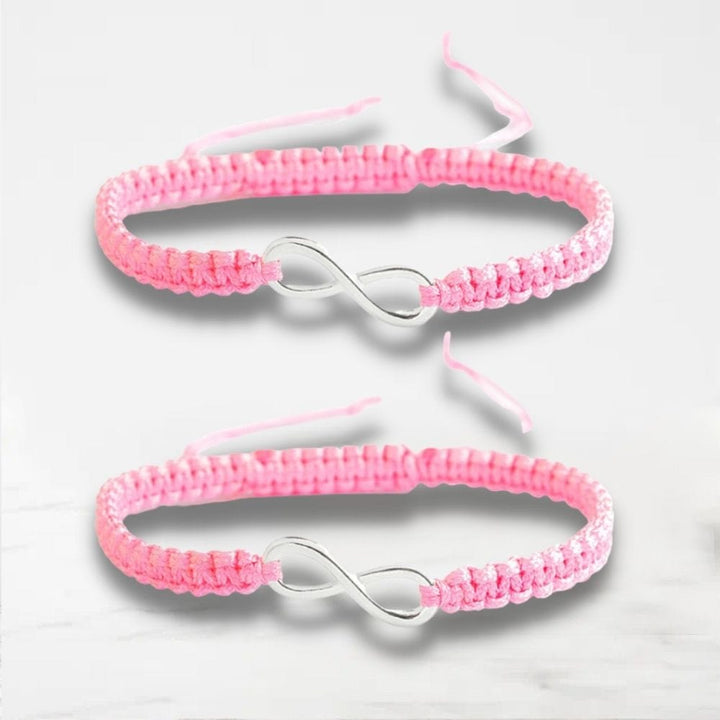 Bracelet Couple Infini Rose / Ajustable