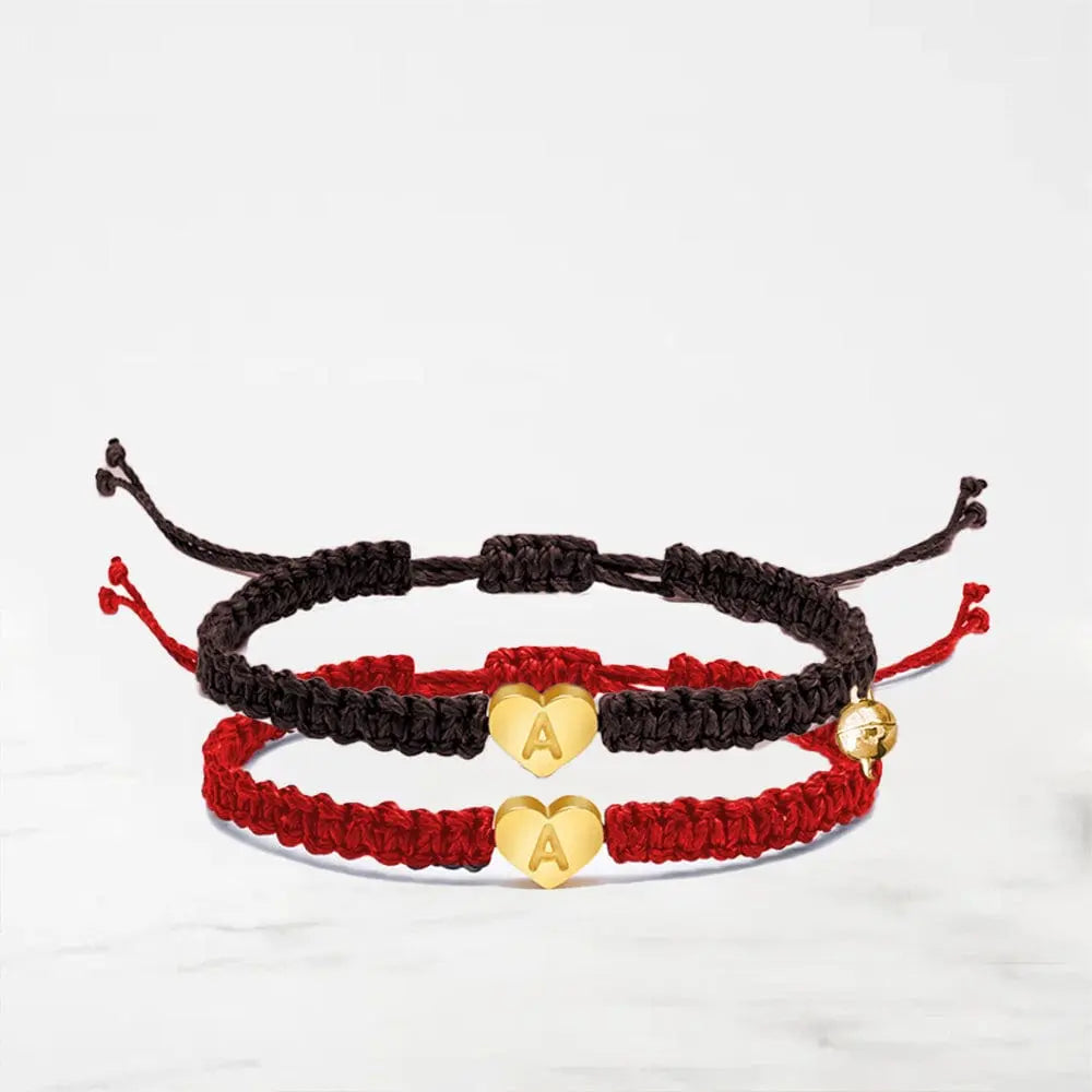 Bracelet Couple Initial Bracelet Couple Quai Des Amours OR Adjustable A