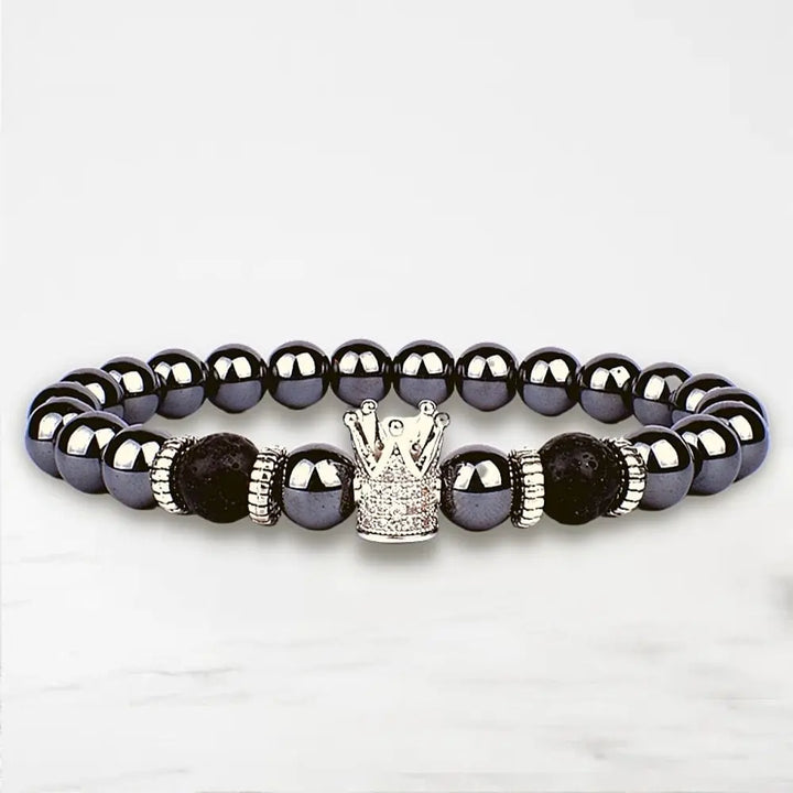 Bracelet Couple King Queen Bracelet Couple Quai Des Amours Couronne-Argent 17cm