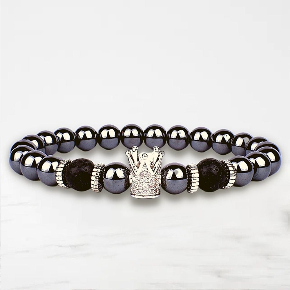 Bracelet Couple King Queen Couronne-Argent / 17cm