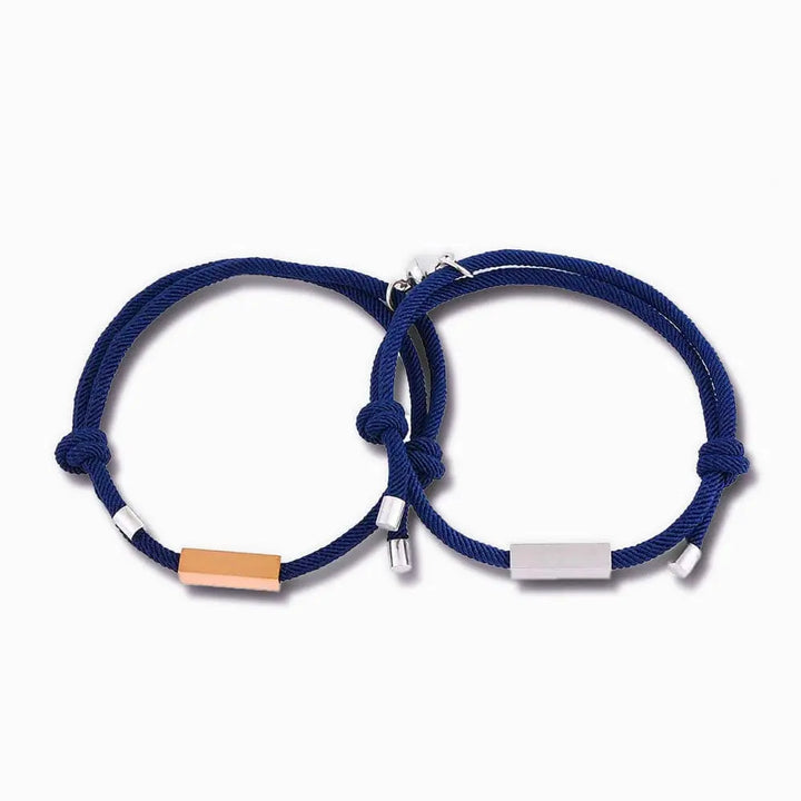 Bracelet Couple Magnétique Personnalisé Bleu-Marine