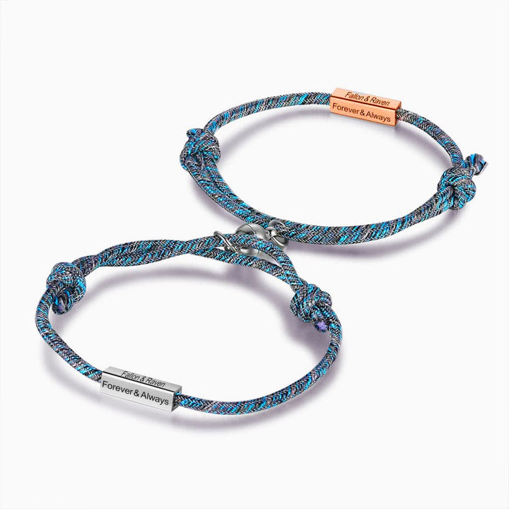 Bracelet Couple Magnétique Personnalisé Gris