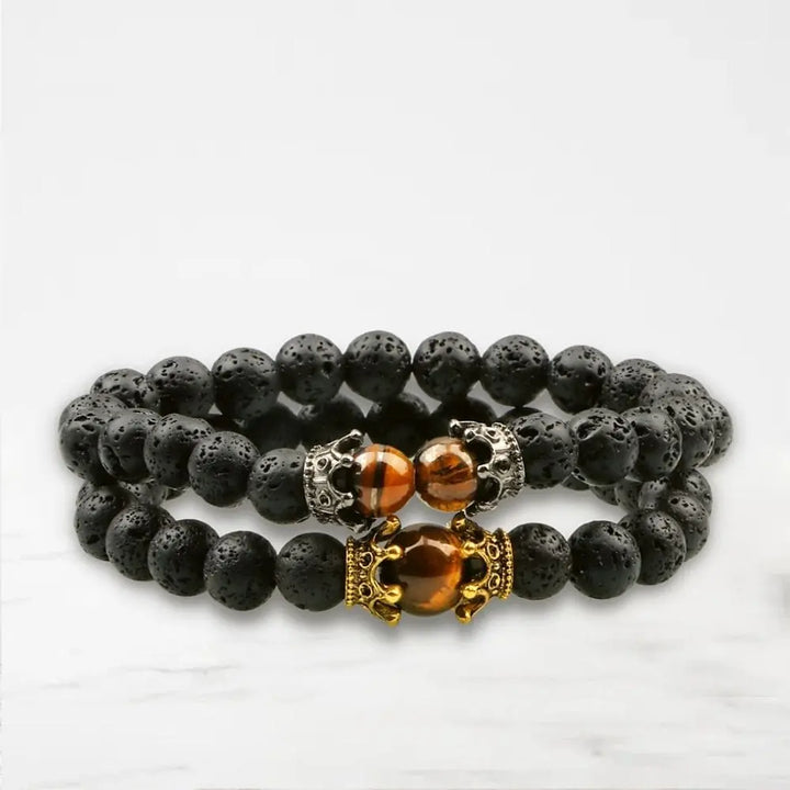 Bracelet Couple Oeil De Tigre Bracelet Couple Quai Des Amours Noir Ajustable