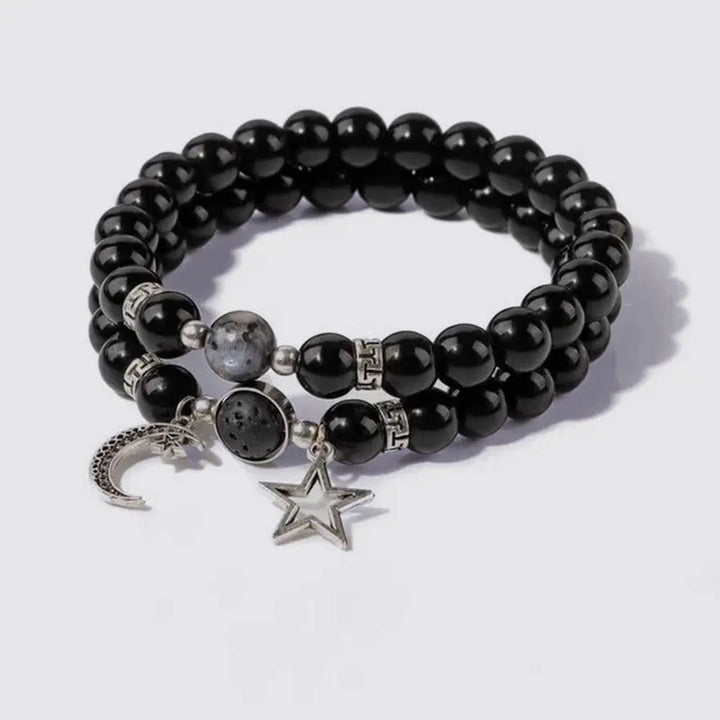 Bracelet Couple Onyx Labra-Lava / 17cm