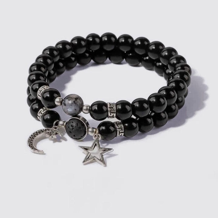 Bracelet Couple Onyx Labra-Lava / 17cm