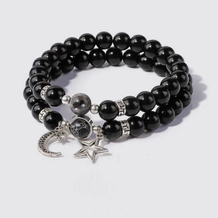 Bracelet Couple Onyx Labra-Turquoise / 17cm