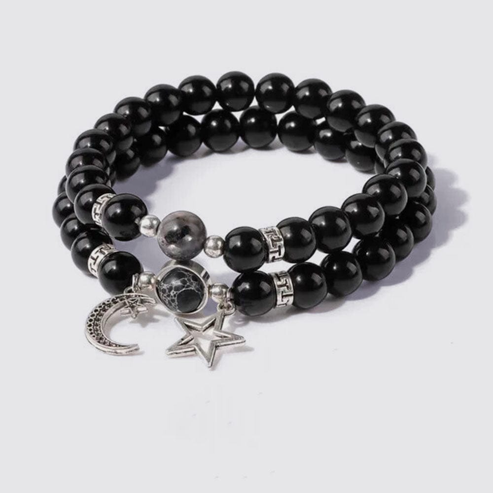 Bracelet Couple Onyx Labra-Turquoise / 17cm