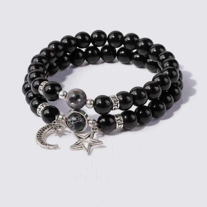 Bracelet Couple Onyx Labra-Turquoise / 17cm