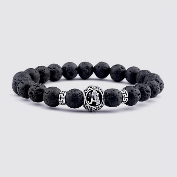 Bracelet Couple Pierre de Lave A / 17CM